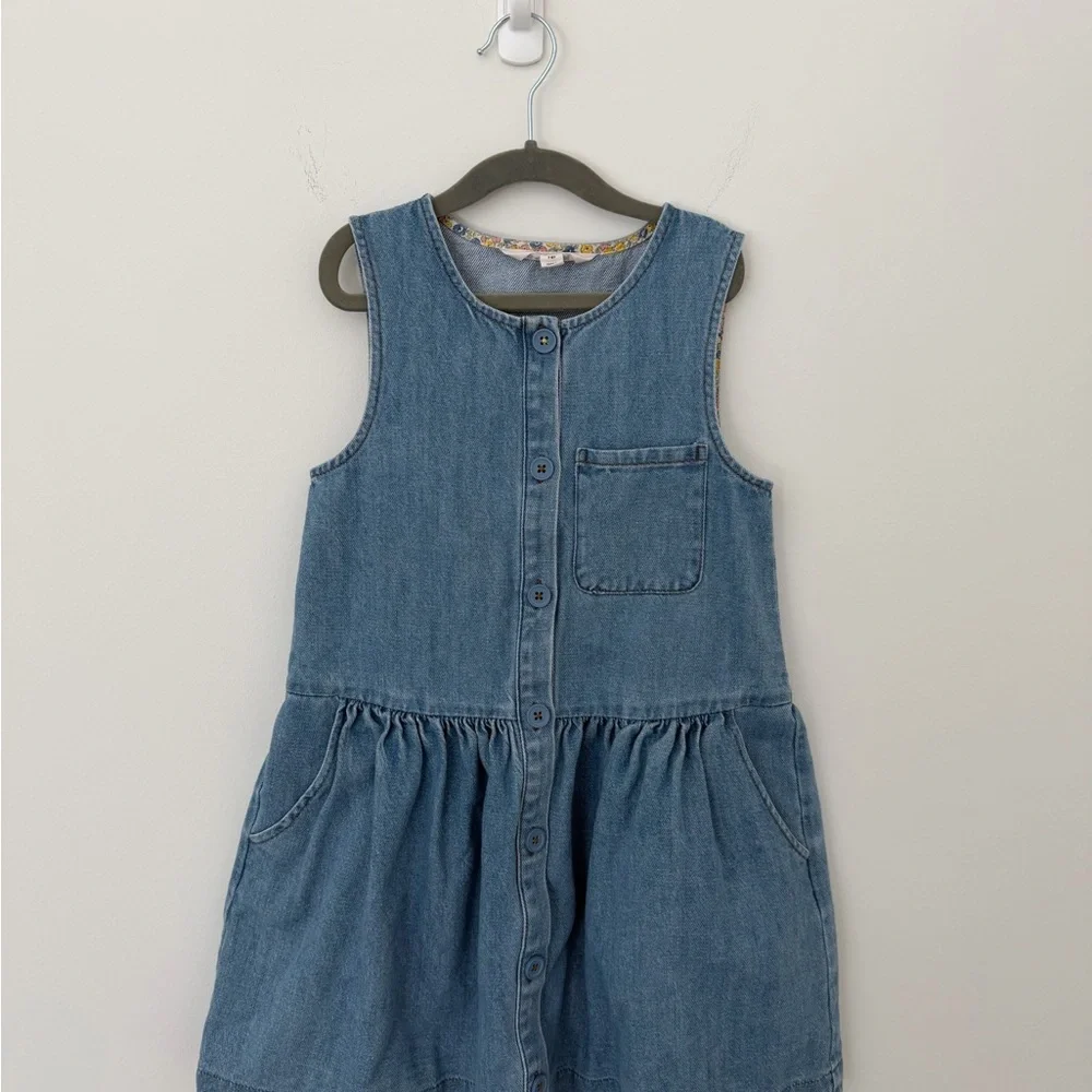 Mini Boden Pinny Nonstretch Denim Shirtdress, Size 7-8Y